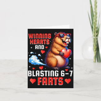 Carte Gagner les cœurs 67 mème capybara garçons kidsWinn