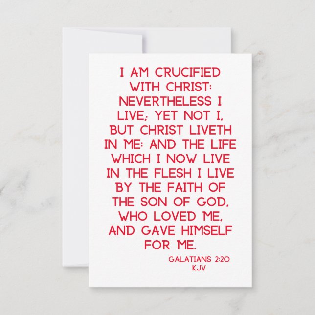 Carte Galates 2:20 KJV Bible Écriture Salutation (Devant)