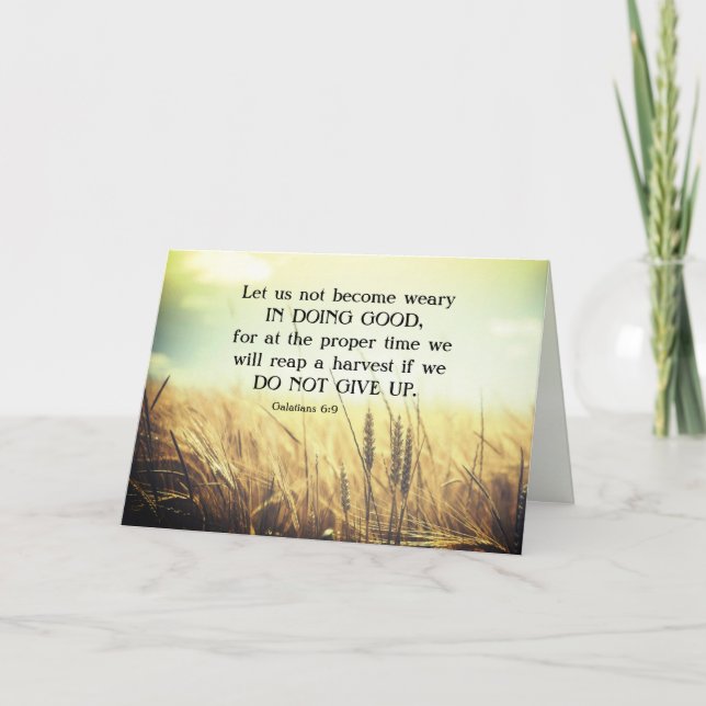 Carte Galates 6:9 Ne vous lassez pas de faire le bien (Devant)