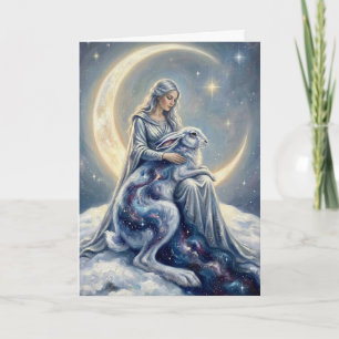 Carte Galaxie céleste Lièvre Lune Déesse Fantastique Art