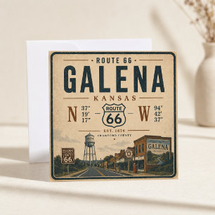 Carte Galena Kansas Route 66 Américain vintage