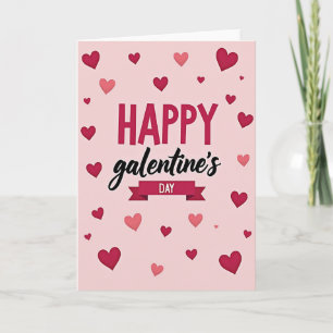 Carte Galentines Cœurs Rose Clair