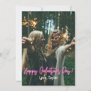 Carte Galentine's Day Pink Neon Photo