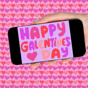 Carte Galentines Jour Bulles Lettres Super Retro Digital