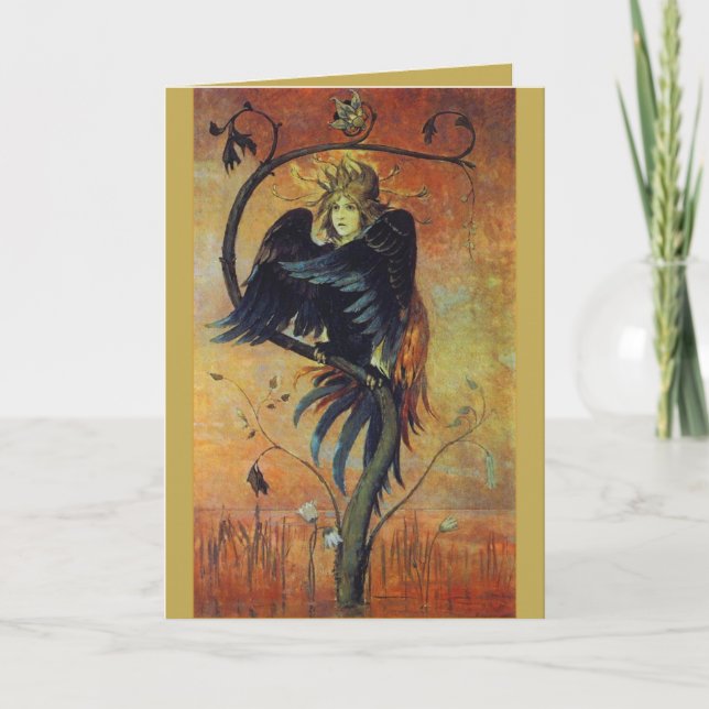 Carte Gamayun : Le Prophète Oiseau Art Imaginaire (Devant)