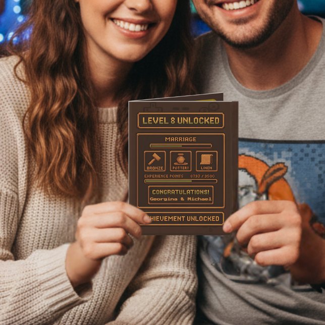 Carte gamer 8e anniversaire Mariage niveau 8 déverrouill (Créateur téléchargé)