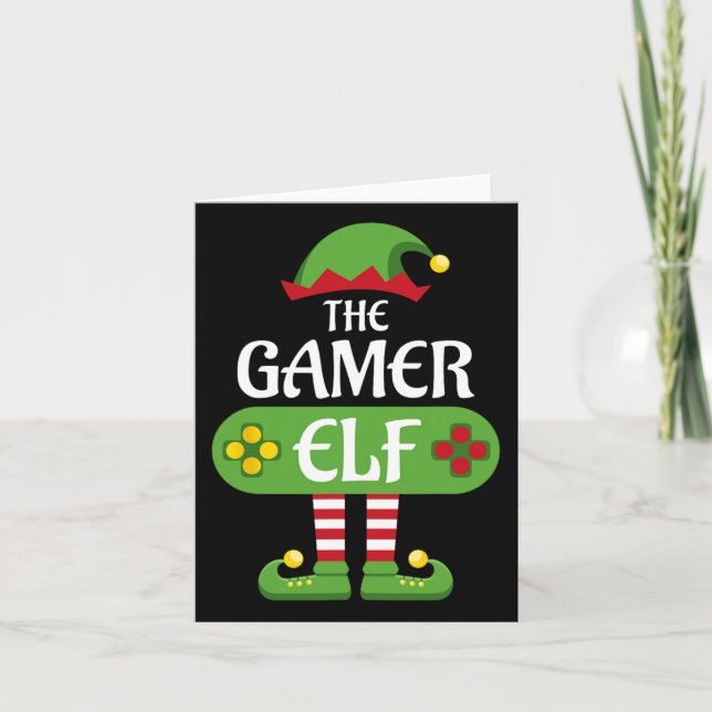 Carte Gamer Elf Christmas Famille du groupe de jumelage (Devant)
