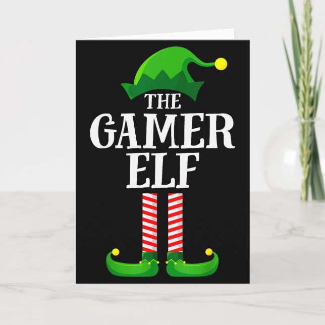 Carte Gamer Elf Matching Family Group Christmas Party Py (Devant)