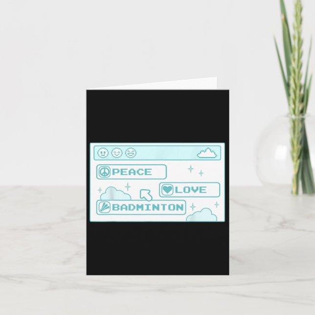 Carte Gamer Geek Ordinateur Pc Cool Nerd Peace Love Badm (Devant)
