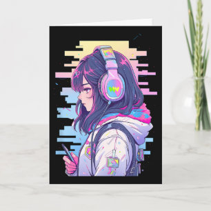Carte Gamer Girl Funny Pastel Japon Anime Streamer Japon