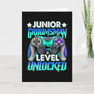 Carte Gamer Junior Garçon d'Honneur Niveau Débloqué Jeu
