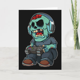 Carte Gamer Zombie Lazy Halloween Costume amusant Jeu V