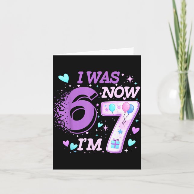 Carte Gamin drôle d'anniversaire 7 ans j'avais 6 ans je  (Devant)