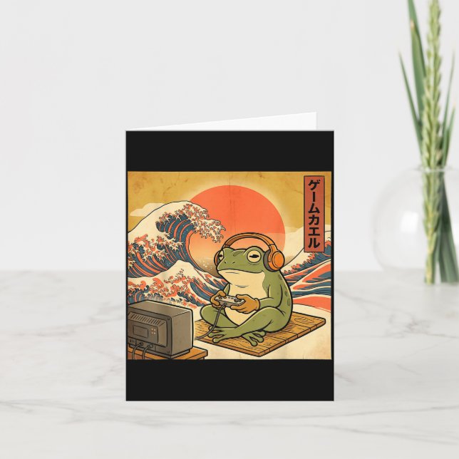 Carte Gaming Frog Art Ukiyo-e Japanese Gamer Anime Men W (Devant)