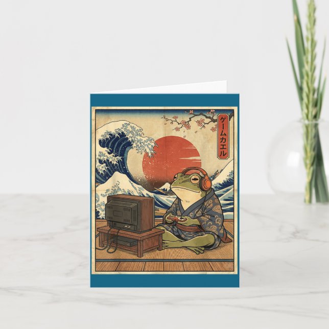 Carte Gaming Frog Art Ukiyo-e Japanese Gamer Anime Men W (Devant)