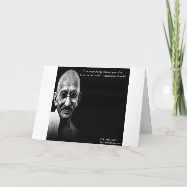 Carte Gandhi Be the Change Wisdom Citation (Devant)