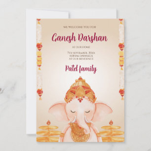 Carte Ganesh Chaturthi Ganpati numérique vous invi