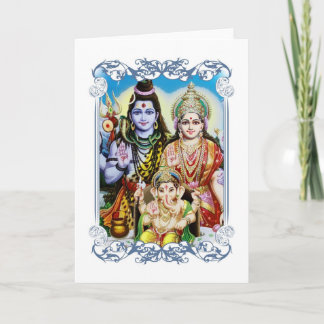 Carte Ganesh, Shiva et Parvati, seigneur Ganesha, Durga