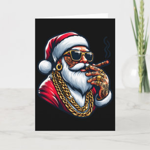 Carte Gangsta Wrapper Drôle Cool Santa Gangster Pyjama C