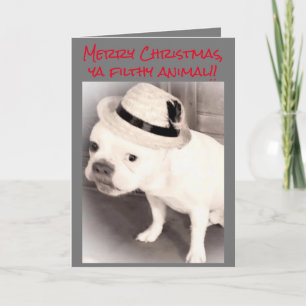 Carte Gangster Bouledogue Français Sale Animal Noël
