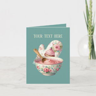 Carte Gant de four mignon de boulangerie et bol personna