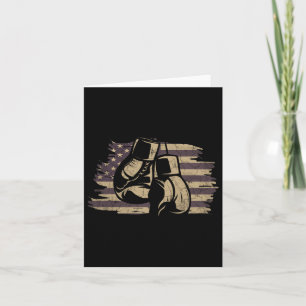 Carte Gants de boxe Drapeau américain Rétro Old School B