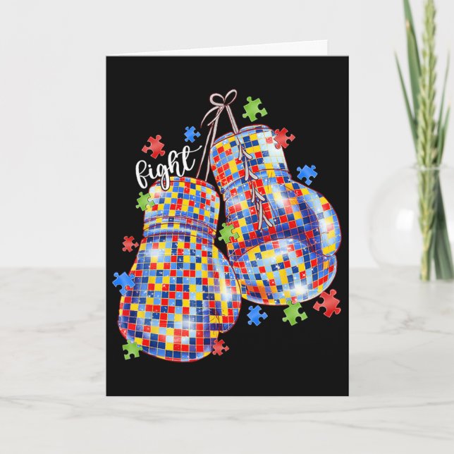 Carte Gants de boxe pour hommes en forme de pièce de puz (Devant)