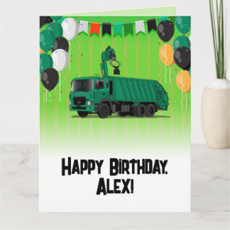 Carte Garbage Truck Anniversaire des enfants