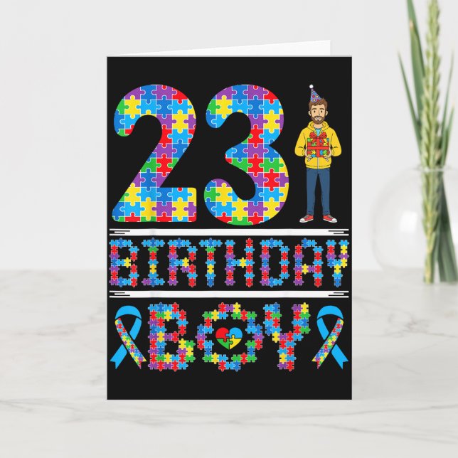 Carte Garçon 23e anniversaire de sensibilisation à l'aut (Devant)