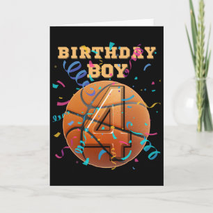 Carte Garçon 4ème anniversaire Quatre 4 ans Sketll Joueu