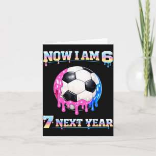 Carte Garçon 6ème anniversaire Football Crème glacée Dég