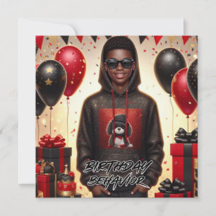 Carte Garçon afro-américain élégant Anniversaire noir/ro