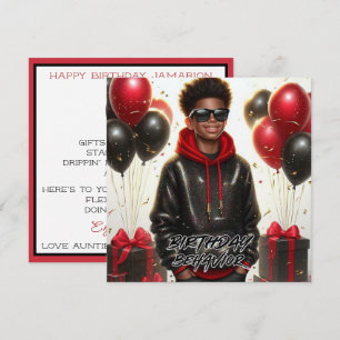 Carte Garçon afro-américain élégant Anniversaire noir/ro
