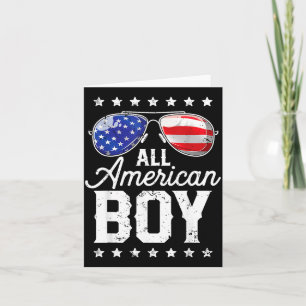 Carte Garçon Américain 4 juillet USA Lunettes de soleil