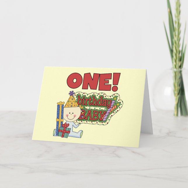 Carte Garçon Anniversaire Bébé 1er Anniversaire Tshirts  (Devant)