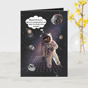 Carte Garçon Astronaute Explorateur de l'Espace Espagnol