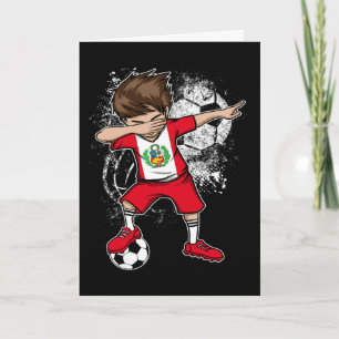 Carte Garçon Dabbing Pérou Maillot de Foot T-Shirt Péruv