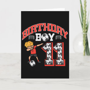 Carte Garçon d'anniversaire 11 Dab de football 11 ans Bd