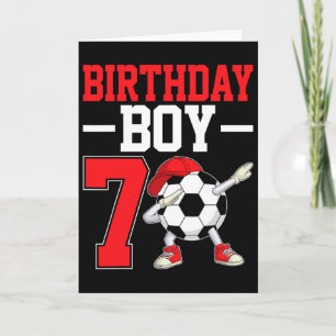 Carte Garçon d'anniversaire 7 ans Dabbing Football 7e An