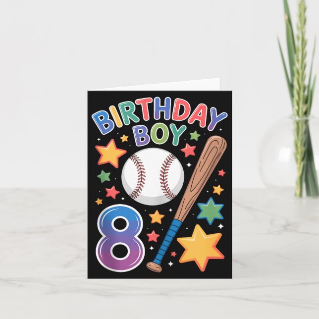 Carte Garçon d'anniversaire 8e anniversaire débardeur de (Devant)