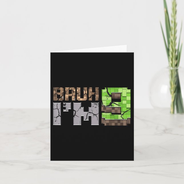 Carte Garçon d'anniversaire 9e Bruh j'ai 9 ans joueur Pi (Devant)