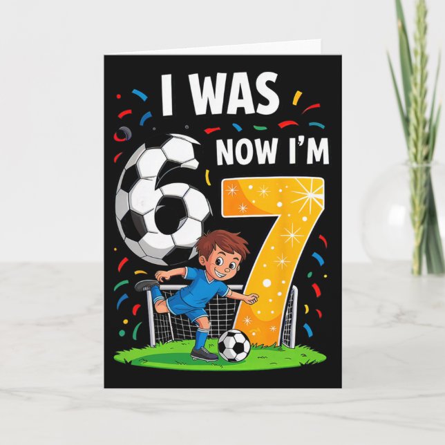 Carte Garçon d'anniversaire J'avais 6 ans Maintenant j'a (Devant)