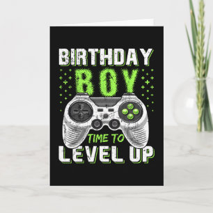 Carte Garçon d'anniversaire Level Up Jeu vidéo - Clic Fi