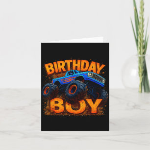 Carte Garçon d'anniversaire Monster Truck Drôle de famil