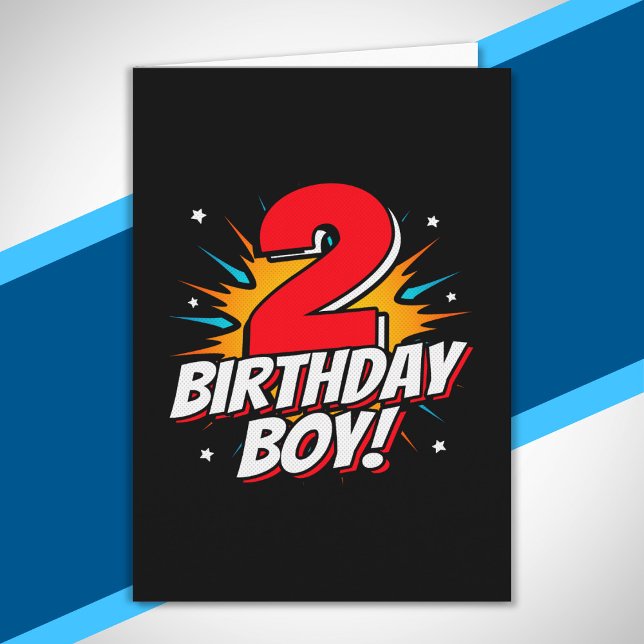 Carte Garçon d'anniversaire Super-héros - 2 ans - 2ème a (Créateur téléchargé)