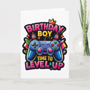 Carte Garçon d'anniversaire Temps de passer au niveau su