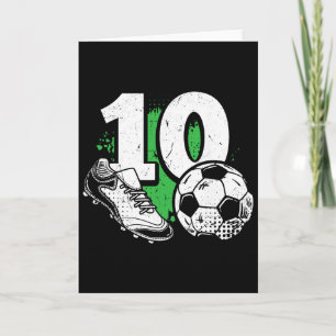 Carte Garçon de 10 ans joueur de football pour anniversa