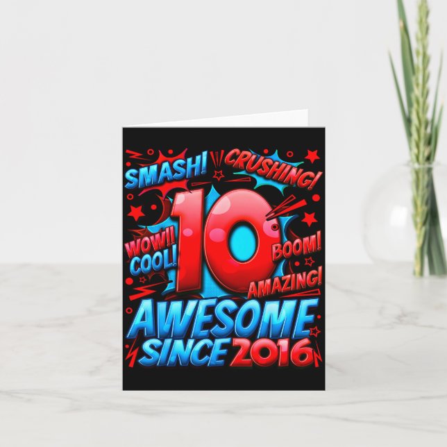 Carte Garçon de 10 ans pour garçons 10e anniversaire gar (Devant)