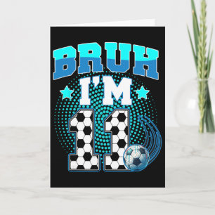 Carte Garçon de 11 ans pour son anniversaire Football Br