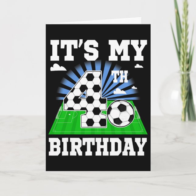 Carte Garçon de 4 ans C'est mon 4ème anniversaire Thème  (Devant)